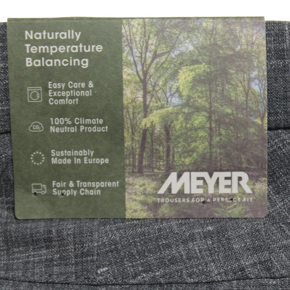 Meyer NWT Dress Pants Size 50 (US 34) Bonn in Gray Polyester Wool Blend